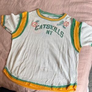 We The Free Jersey Shirt - White, Green, Yellow
